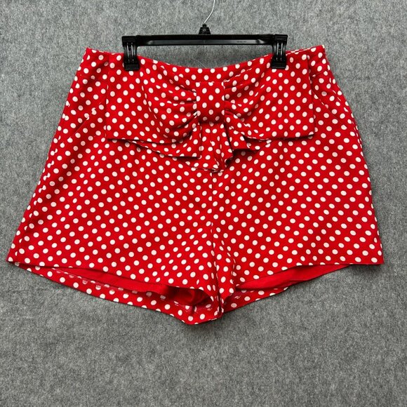 Disney Pants - Disney Lauren Conrad Minnie Mouse Bow Shorts Women's Size XL Red Polka Dot